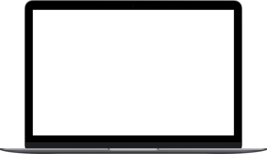 Laptop with Empty Screen for Mockup